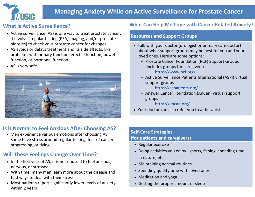 Managing Anxiety while on AS for PCa